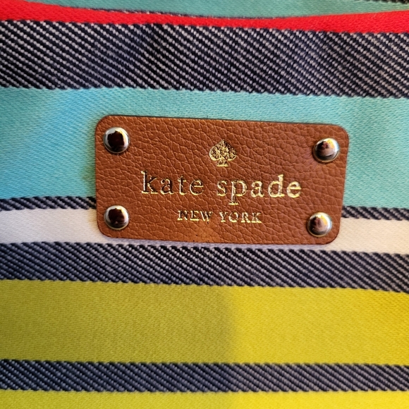 Kate spade ♠️ bag hand shoulder summer stripes rainbow - Picture 3 of 8